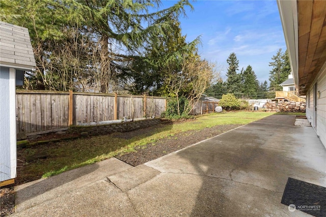 view of yard featuring a patio area