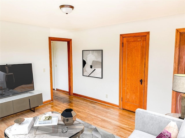 living room featuring light hardwood / wood-style flooring