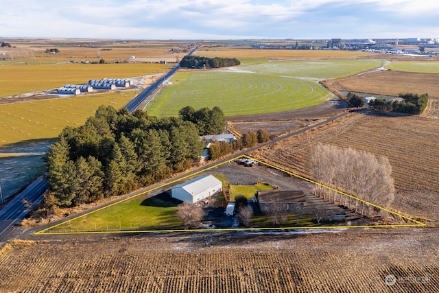 bird's eye view with a rural view