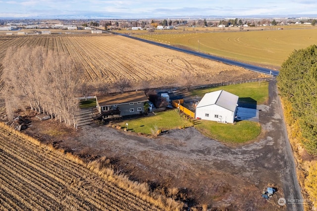 drone / aerial view with a rural view