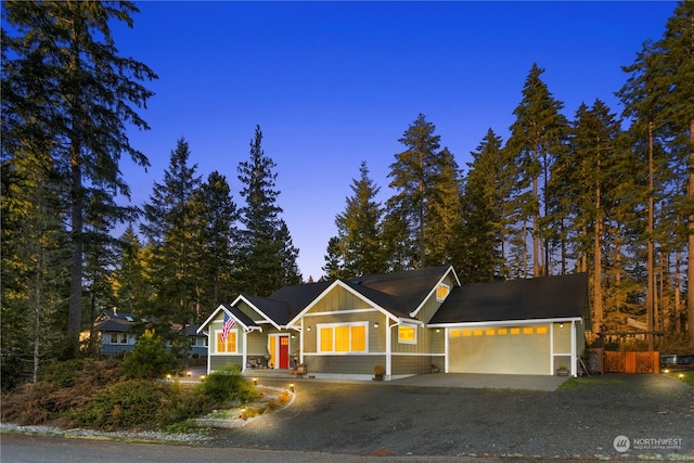 view of front of home featuring a garage