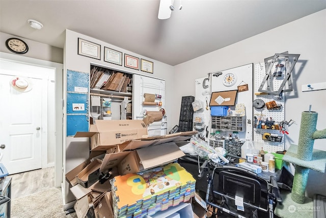 office area featuring wood-type flooring