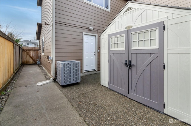 view of outdoor structure with cooling unit