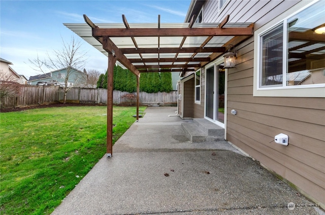 view of patio / terrace with a pergola