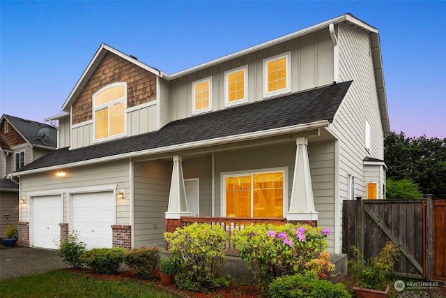 view of front of house with a garage