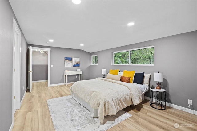 bedroom featuring light wood-type flooring