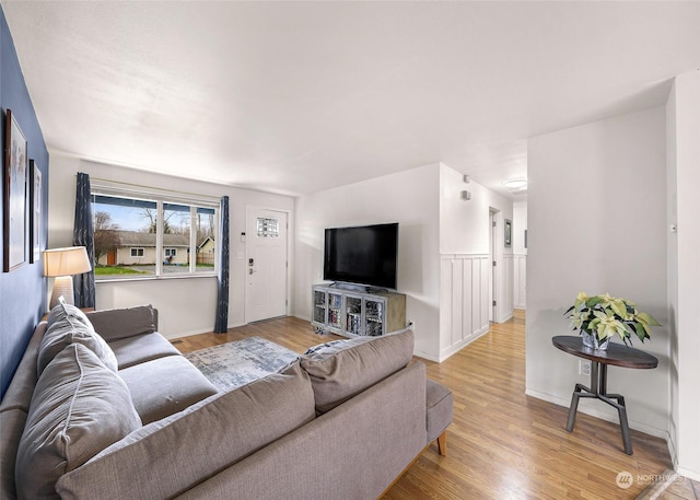 living room featuring light hardwood / wood-style floors