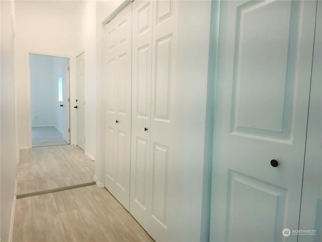 hall featuring light hardwood / wood-style floors