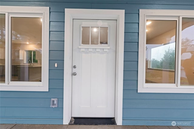 view of doorway to property