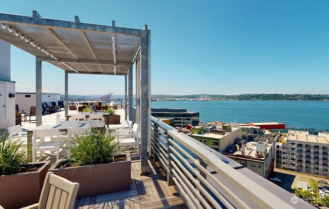 balcony with a water view