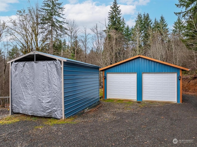 view of garage