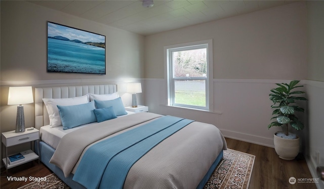 bedroom featuring dark wood-type flooring