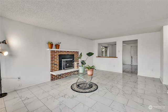 1675 S 57th St, Tacoma, WA 98408 - unfurnished living room with marble finish flooring and a textured ceiling