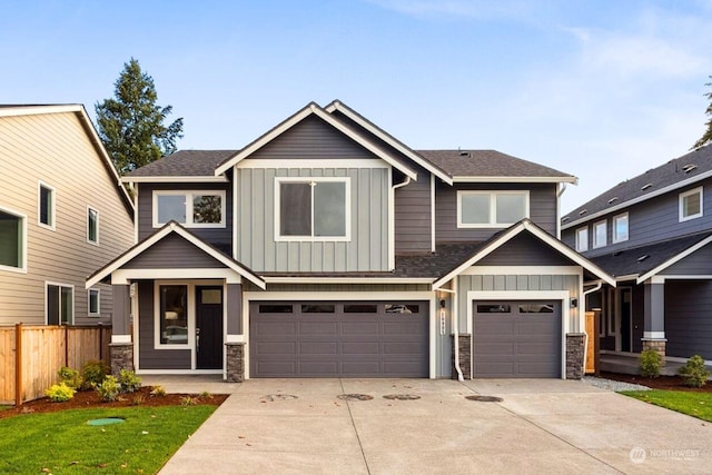 craftsman-style house with a garage