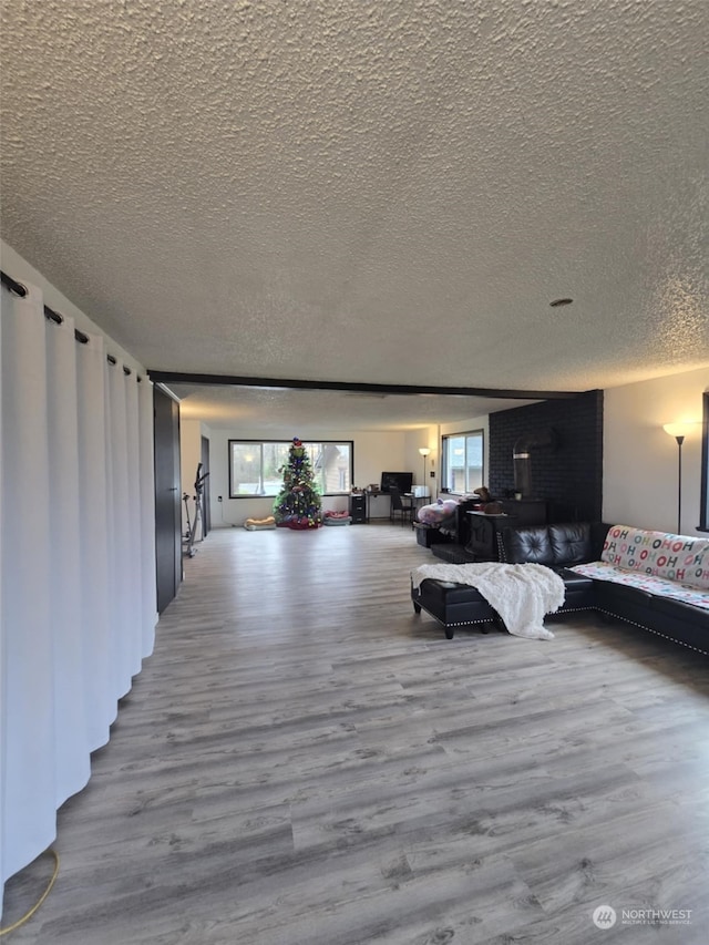 living room with light hardwood / wood-style floors