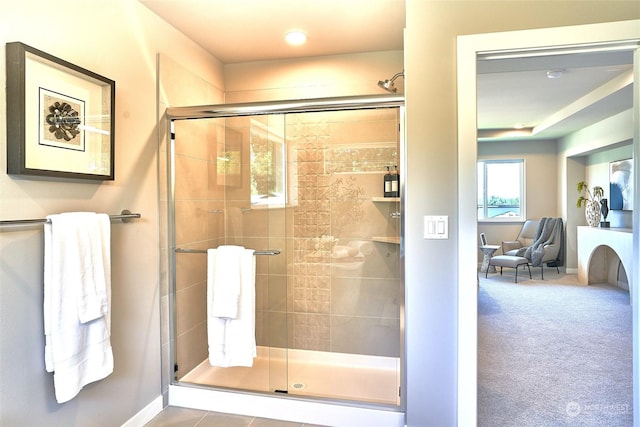 bathroom with walk in shower