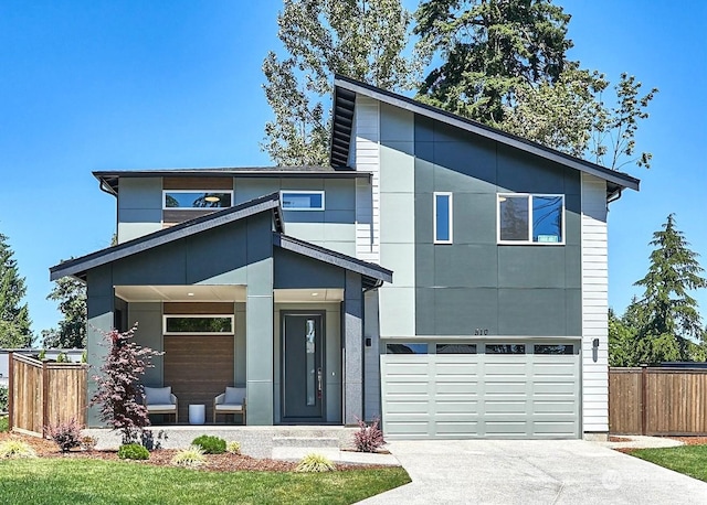 contemporary house with a garage