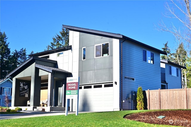 view of front of house with a garage