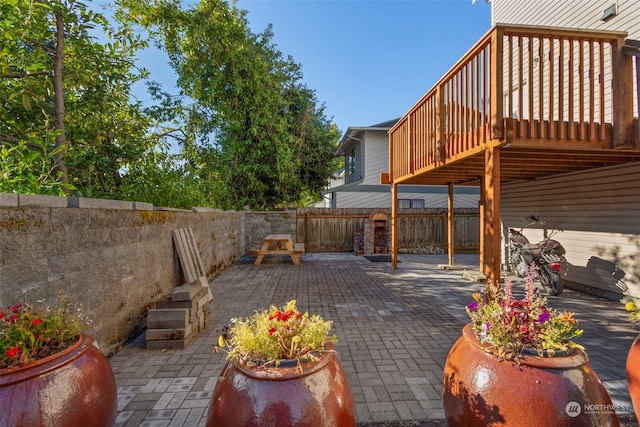 view of patio with a deck