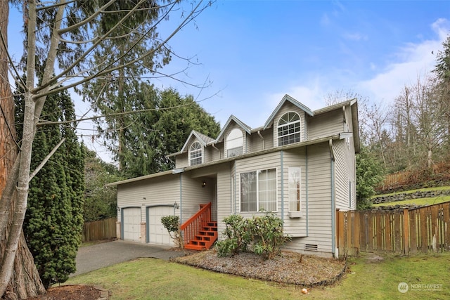 front of property featuring a garage