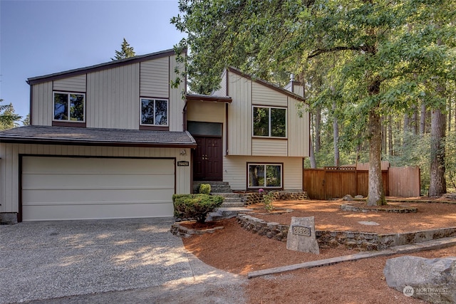 view of front of home featuring a garage