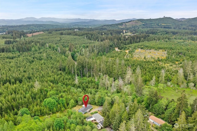 aerial view with a mountain view