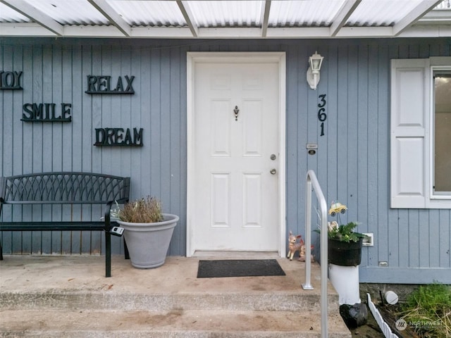 view of doorway to property