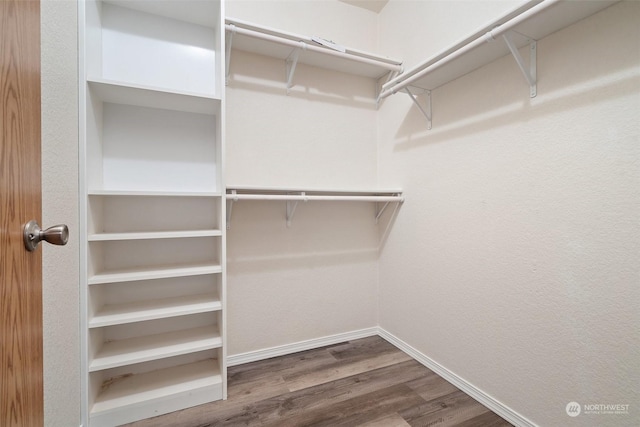 spacious closet featuring hardwood / wood-style floors