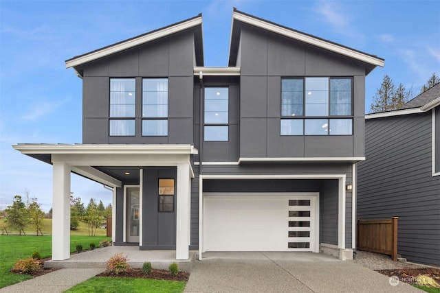 modern home with a garage