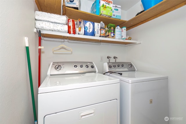 laundry room featuring separate washer and dryer