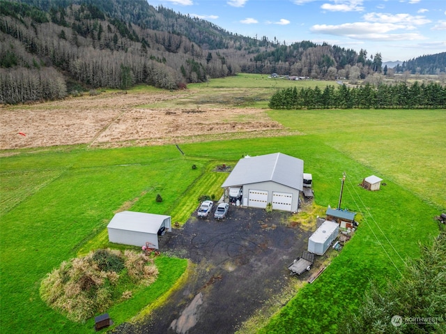 drone / aerial view featuring a rural view