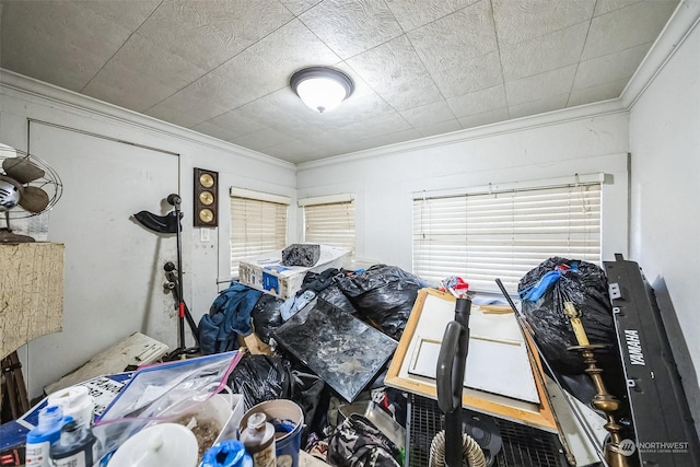 interior space with ornamental molding