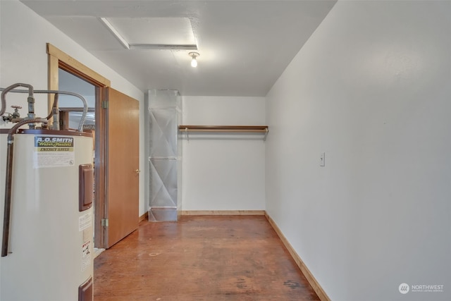 spacious closet with water heater