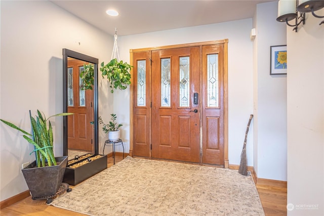 entryway featuring light wood-type flooring