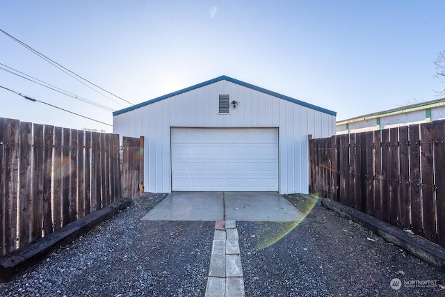 view of garage