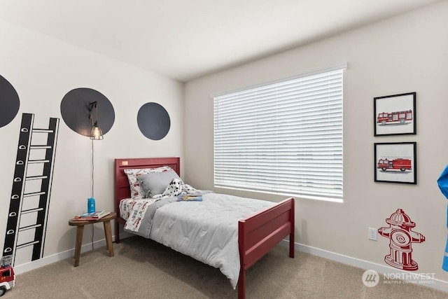 bedroom with carpet floors