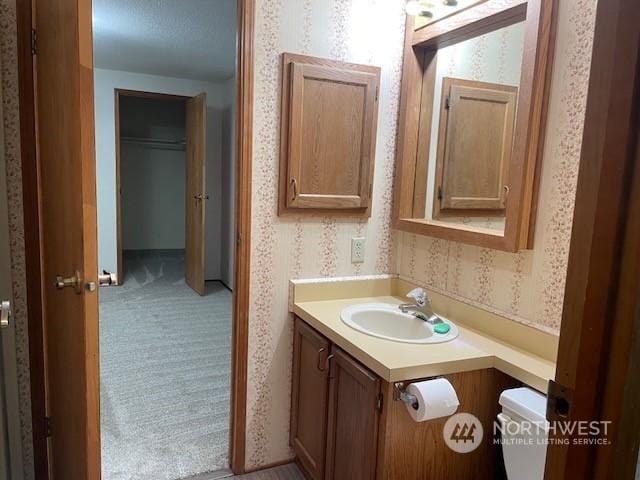 bathroom with vanity and toilet