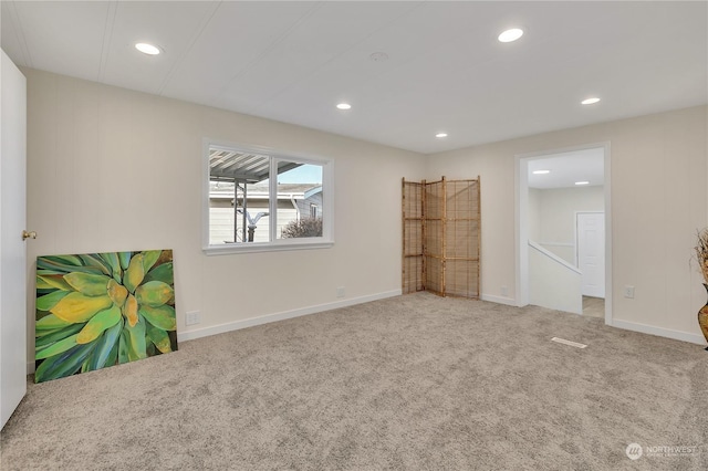 view of carpeted spare room