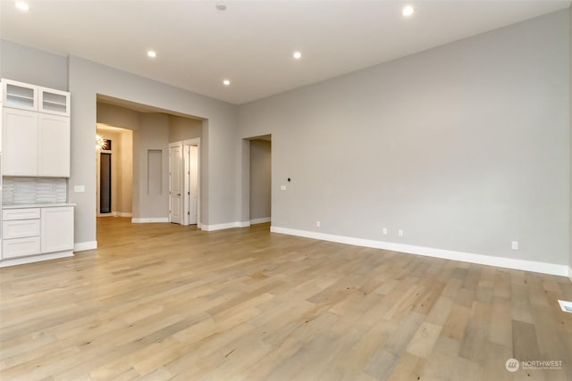 interior space with light hardwood / wood-style flooring