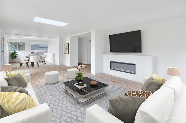 living room featuring light hardwood / wood-style flooring