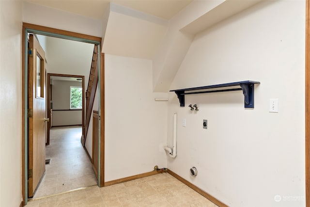 laundry room with washer hookup and electric dryer hookup