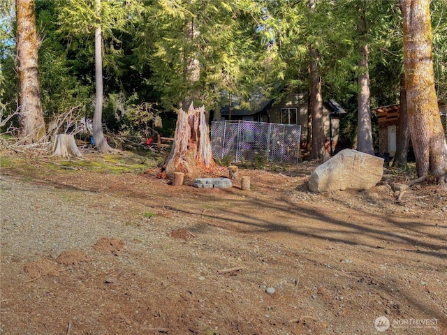 view of yard with fence