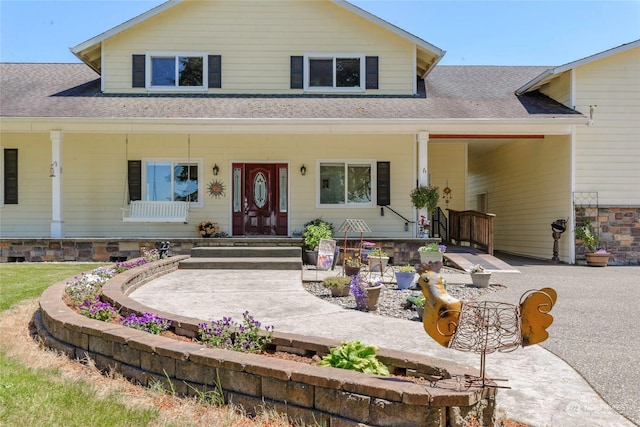 view of front of home with a porch