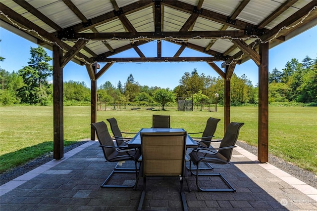 view of patio / terrace featuring a gazebo