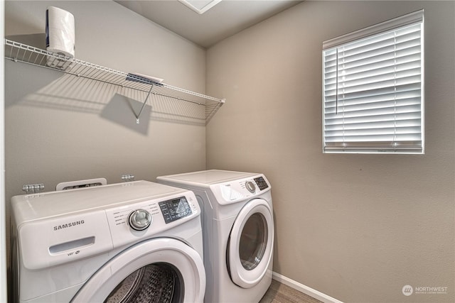 laundry area featuring independent washer and dryer