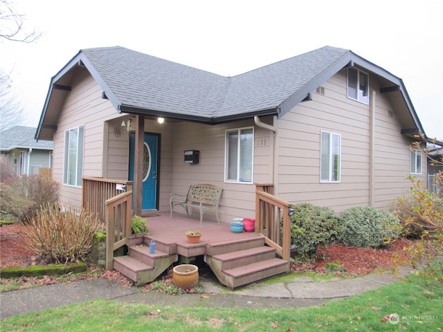 back of house featuring a wooden deck