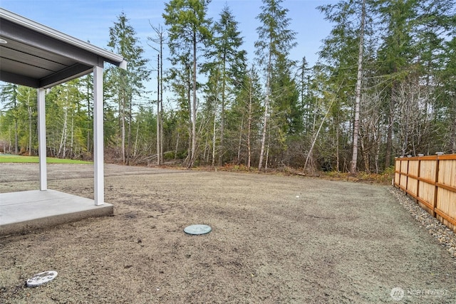 view of yard with fence