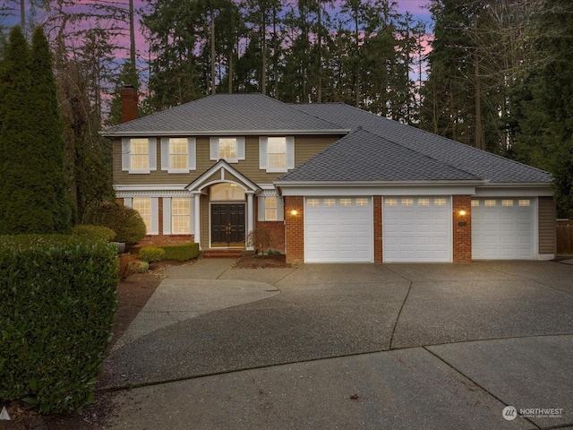 view of front of home featuring a garage