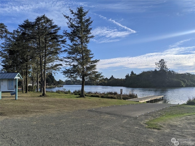 exterior space featuring a boat dock