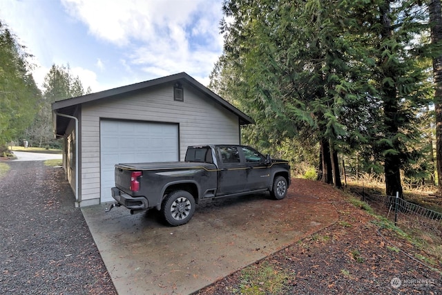 view of garage